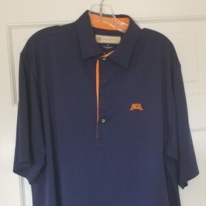 Donald Ross Men's Classic Navy Polo with Orange Accents